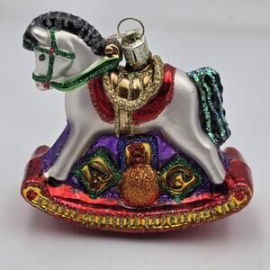 Vintage 2002 Old World Christmas Baby's ABC Rocking Horse Ornament OWC